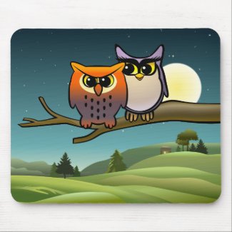 Cute Owls Mouse Pad