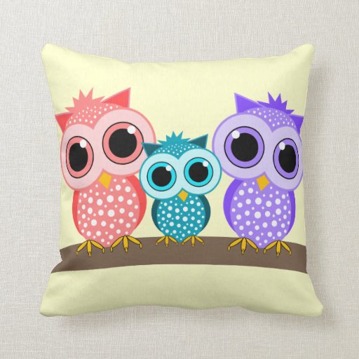 cute owls pillows Zazzle