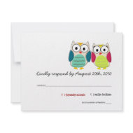 Cute Owls RSVP Cards invitation