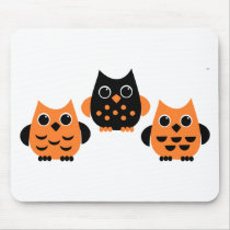 Cute Owls say BOO! mousepads