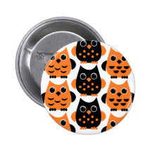 Cute Owls say BOO! Pinback Buttons