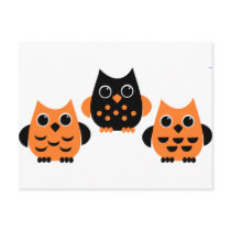 Cute Owls say BOO! postcards