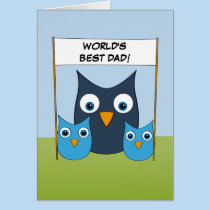 Cute Owls - World's best Dad! - Father's Day cards