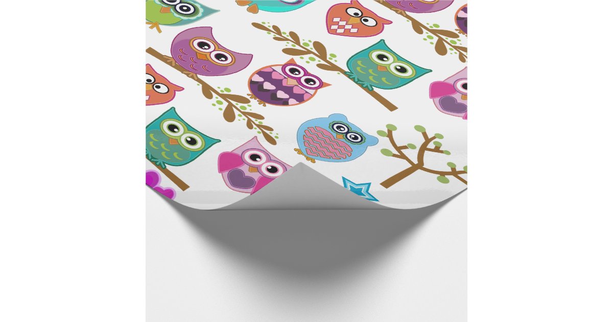 cute owls wrapping paper Zazzle