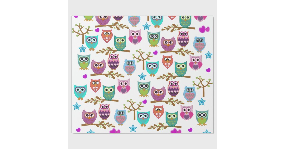 cute owls wrapping paper Zazzle