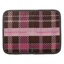Cute Paink checkered Pattern Rickshaw Folio Organizers
