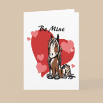 Cute Paint Horse Valentine's Day Card
