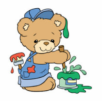 Cute Painter Bear photo sculptures