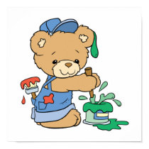 Cute Painter Bear posters