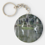 Cute Pair Of Louisiana Herons In Water Near Morgan Keychains