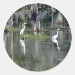 Cute Pair Of Louisiana Herons In Water Near Morgan Round Sticker