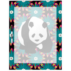 Cute Panda Bear Blue Pink Flowers Floral Pattern Dry Erase Whiteboards