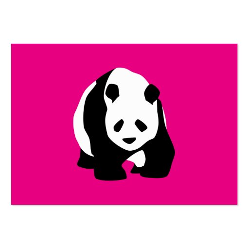 Cute Panda Bear Hot Pink Fuchsia Zoo Wildlife Gift Business Card (back side)
