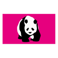 Cute Panda Bear Hot Pink Fuchsia Zoo Wildlife Gift Business Card Template