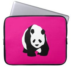 Cute Panda Bear Hot Pink Fuchsia Zoo Wildlife Gift Laptop Sleeve