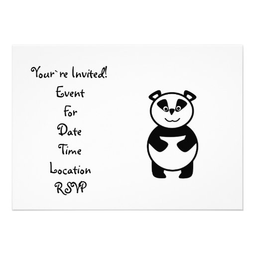 Cute panda bear invitations
