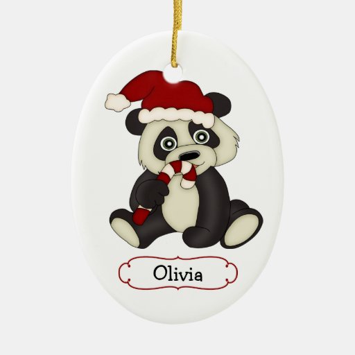 cute panda bear personalized christmas ceramic ornament cute panda bear personalized christmas ceramic ornament