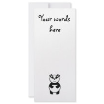 Cute panda bear rack card template