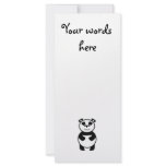 Cute panda bear rack card template