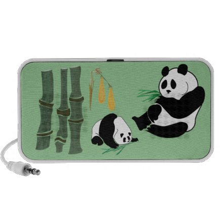 Cute Panda Bears Mother and Baby On Doodle Speaker doodle