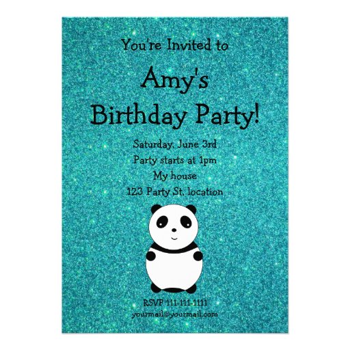 Cute panda birthday invitation