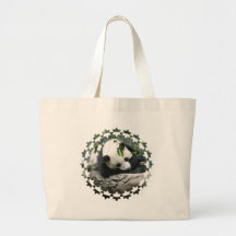 Cute Panda Canvas Tote Canvas Bags