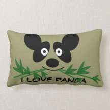 Cute Panda Eating Bamboo Pilllow