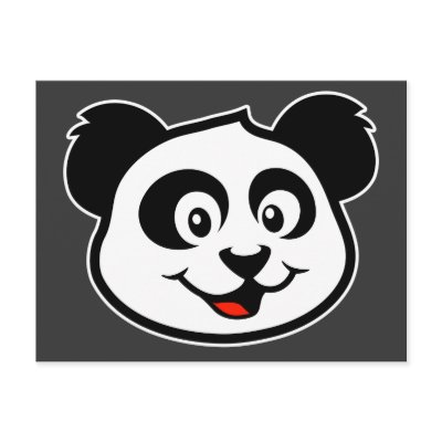 Cute Panda Face Post Cards by cuteunion