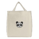 cute panda face tote embroidered bags by silly_strings cute panda face tote embroidered bags