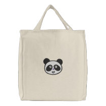 cute panda face tote embroidered bags by silly_strings cute panda face tote embroidered bags