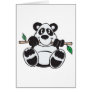 cute panda hanging from branch greeting cards
