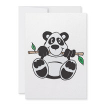 cute panda hanging from branch personalized invitations