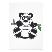 cute panda hanging from branch personalized invitations