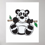cute panda hanging from branch print