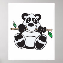 cute panda hanging from branch print