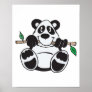 cute panda hanging from branch print