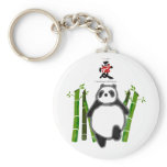 Cute panda ink drawing key chain