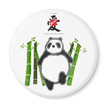 Cute panda ink drawing love fridge magnets
