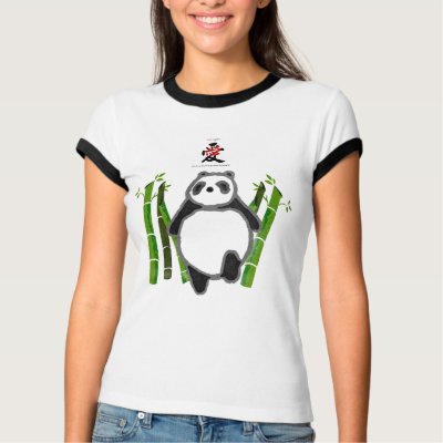 Cute panda ink drawing t shirts by theonedesigns