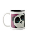 Cute Panda On Pink Mug by LisaMarieArt Cute Panda On Pink Mug