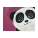 Cute Panda On Pink Postcard by LisaMarieArt Cute Panda On Pink Postcard