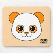Cute Panda Orange Mouse Pads
