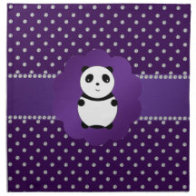 Cute panda purple diamonds cloth napkin