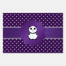 Cute panda purple diamonds yard signs