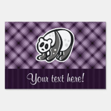 Cute Panda; Purple Sign