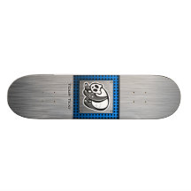 Cute Panda; Silver Custom Skate Board