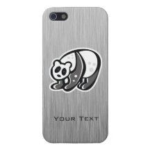 Cute Panda; Silver iPhone 5 Case