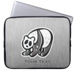 Cute Panda; Silver Laptop Computer Sleeves