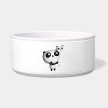 Cute Panda with Balloon Dog Water Bowls