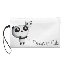 Cute Panda with Balloon Wristlet Purse